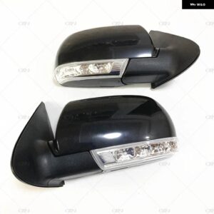 2個 左右車外側バックミラー サイドミラー ASSY サンタフェ SANTAFE 2.4 2.7 2007 2012 8ピン 未塗装プラスチックブラックホワイト - Unpainted-Black 2PCS