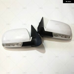 2個 左右車外側バックミラー サイドミラー ASSY サンタフェ SANTAFE 2.4 2.7 2007 2012 8ピン 未塗装プラスチックブラックホワイト - Unpainted-White 2PCS