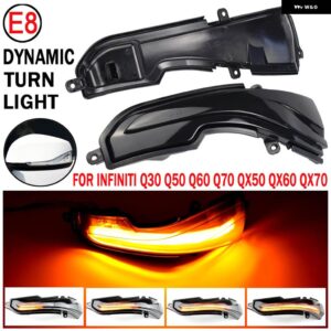 ダイナミック LED ウィンカーバックミラー インジケーターウインカーライトインフィニティ Q50 Q50S Q50L 2014-18 - Yellow