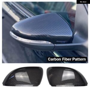 ブライトブラック/カーボンパターンサイドミラー カバー キャップ VW ゴルフ 6 MK6 GTI 2009-2014 リアビューバックミラー ハウジングカバー - Carbon fiber pattern
