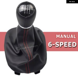 5速 6速 マニュアル シート レオン 1M1 2002/06/01 ギアスティック シフトノブ レザー ブーツレッドラインスタイリング - R6- Speed