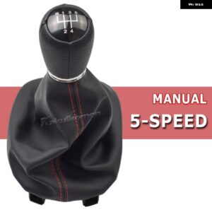 5速 6速 マニュアル シート レオン 1M1 2002/06/01 ギアスティック シフトノブ レザー ブーツレッドラインスタイリング - R5-Speed