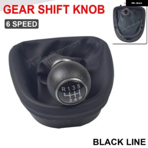 ギア シフトノブ ゲートルブーツカバー ケースレバースティックシート レオン II トレド III アルテア XL 2005/12/01 - Black 6 Speed