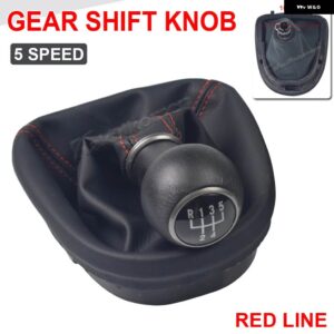 ギア シフトノブ ゲートルブーツカバー ケースレバースティックシート レオン II トレド III アルテア XL 2005/12/01 - Red 5 Speed