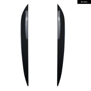 HIHG 品質 ABS 黒フォルクスイーゲン VW トゥアレグ 2010 2018 フロント ヘッドライト カバー アイブロウ トリム ステッカー ヘッドランプ - Carbon Fiber Look