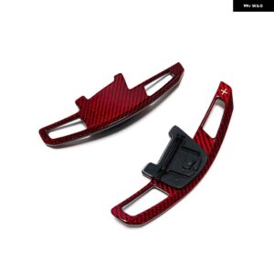 カーボン交換パドル VW ゴルフ 7 MK7 MK7.5 RLINE GTI GTE GTD R 2015+ ステアリング ホイール DSG シフトパドル シフター エクステンション - Red