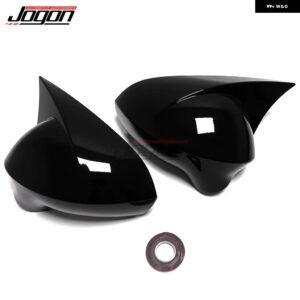 OX カーボンルックリアビューミラー キャップセアトレオン MK2 1P 2009-2012 イビサ MK4 6J EXEO 3R サイドウイングミラー カバー ケースシェル - Glossy Black