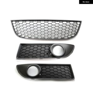 フロントロアセンターグリル VW ポロ MK4 9N3 2005-2009 フェイスリフトフロントバンパー フォグランプ ベントグリルカバー フレーム 6Q0853677B - 1 set