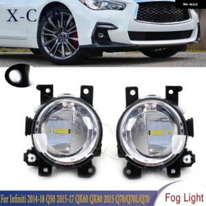 インフィニティ 2014-18 Q50 2015-17 QX60 QX80 2015 Q70/Q70L フロントバンパー LED フォグライト ランプ 261504GA0A 261554GA0A - Left