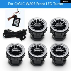 256色 LED タービンベントノズル メルセデスバンツ C クラス/GLC W205 APP 制御 空調タービン アウトレット 周囲光 - 5 in the front row