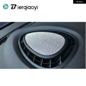 MINI クーパー F55 F56 F57 カーアクセサリーセンターエアベント アウトレット ダッシュボード ステッカー セットクリスタルダイヤモンド F54 クラブマン デ - Silver