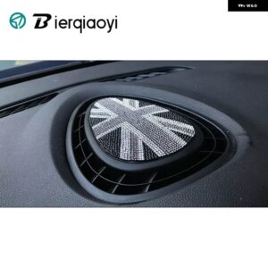 MINI クーパー F55 F56 F57 カーアクセサリーセンターエアベント アウトレット ダッシュボード ステッカー セットクリスタルダイヤモンド F54 クラブマン デ - Gray Union Jack