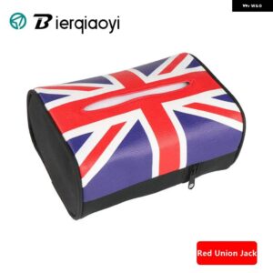 車吊り下げヘッドレストシートバックティッシュバッグミニクーパー F54 F55 F56 F57 F60 インテリア ティッシュナプキン ボックス R55 R56 R58 R60 R61 - Red Union Jack