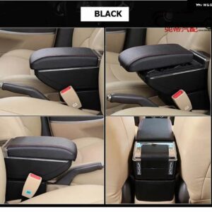 シボレー 中央アームレスト SPACE + LUXURY + USB アームレスト ボックス 中央ストレージコンテンツ ボックス ホルダー USB - BLACK WITH 7USB