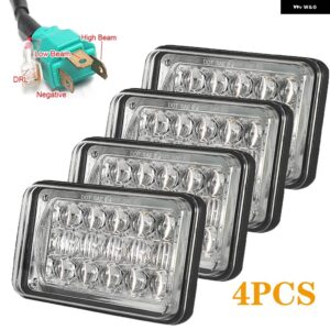 シボレー 4X6インチ LED ヘッドライト DRL 付き H4651 H4652 H4656 H4666 H6545 PETERBIL KENWO - 04 chrome