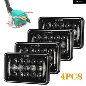 シボレー 4X6インチ LED ヘッドライト DRL 付き H4651 H4652 H4656 H4666 H6545 PETERBIL KENWO - 04 black