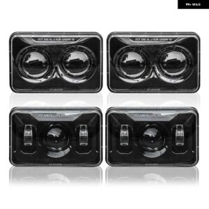 シボレー 4X6インチ LED ヘッドライト DRL 付き H4651 H4652 H4656 H4666 H6545 PETERBIL KENWO - 02 black