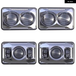 シボレー 4X6インチ LED ヘッドライト DRL 付き H4651 H4652 H4656 H4666 H6545 PETERBIL KENWO - 02 chrome