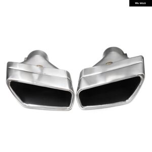 304 ステンレス 排気先端 G30 G31 525I 530I 528I マフラー先端正方形ノズルデザインテール パイプ 排気ヒント - Silver B