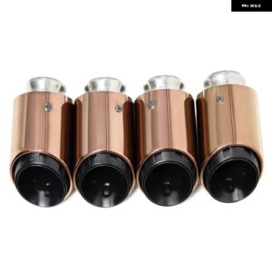 4ピース クワッド排気先端 カイエン 958 2011-2014 マフラー先端ステンレス テール パイプ ノズル - Gold