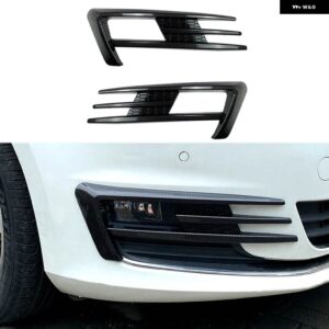 ゴルフ 7 MK7 2014-16 フロントバンパー フォグライト グリル フォグランプ アイブロウカバー トリム - Carbon fiber color