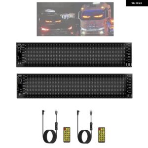 トラック LED アイライト 窓用のカラフルなアイランプ ソフト スクリーン プログラム可能な柔軟な LED スクリーン APP リモート - Black 9.2x37.4cm