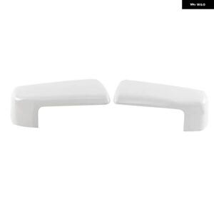 シボレー 1ペア サイドバックミラー カバー ハウジング シルバラード GMC シエラ 1500 2019-2022 クロームサイド ウイングドア - WHITE