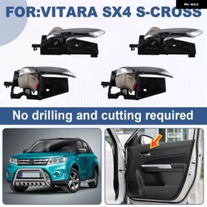 スズキ 4個 VITARA SX4 S-クロス車内ドアハンドル 83130-61M10 83110-61M10 - BlackYellow
