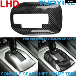 シボレー LHD RHD リアルソフトカーボンフロント インテリア インナードア パネル カバー トリム アンチスクラッチ装飾 カマロ 2010- - Gear Shift Frame