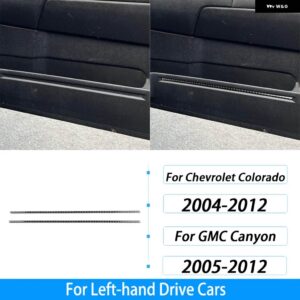 シボレー コロラド GMC キャニオン 2004-2012 カーボンインナードア パネル 装飾 ストリップ インテリア アクセサリー ステッカー - Black Carbon Fiber