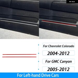 シボレー コロラド GMC キャニオン 2004-2012 カーボンインナードア パネル 装飾 ストリップ インテリア アクセサリー ステッカー - red carbon fiber