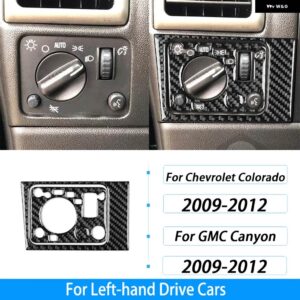 シボレー コロラド GMC キャニオン 2009-2012 カーボン ヘッドライト スイッチ パネル カバー トリム カー インテリア アクセサリ - Black Carbon Fiber