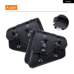スズキ 汎用 PU レザー オートバイ サドルバッグ サイド ツールバッグ キャリア サドルバッグ ポーチブラック ホンダ / / カワサキ / - A pair