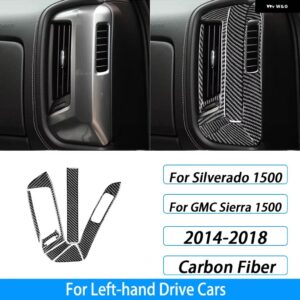 シボレー シルバラード GMC シエラ 2014-2018 カーボン副パイロット エアベント アウトレット カバー カー インテリア アクセサリー - Black Carbon Fiber
