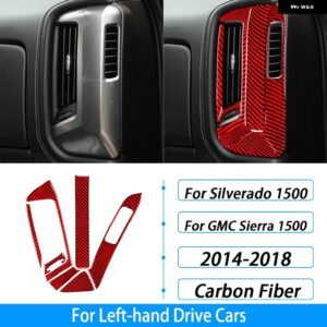 シボレー シルバラード GMC シエラ 2014-2018 カーボン副パイロット エアベント アウトレット カバー カー インテリア アクセサリー - red carbon fiber