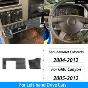 シボレー コロラド GMC キャニオン 2004-2012 カーボンドライバー ダッシュボード パネル カバー トリム カー インテリア アクセサ - Black Carbon Fiber