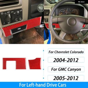 シボレー コロラド GMC キャニオン 2004-2012 カーボンドライバー ダッシュボード パネル カバー トリム カー インテリア アクセサ - red carbon fiber