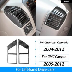 シボレー コロラド GMC キャニオン 2004-2012 カーボン ダッシュボード エアベント パネル カバー カー インテリア アクセサリー - Black Carbon Fiber