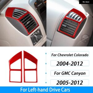 シボレー コロラド GMC キャニオン 2004-2012 カーボン ダッシュボード エアベント パネル カバー カー インテリア アクセサリー - red carbon fiber