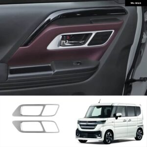 スズキ スペーシア/スペーシア カスタム MK54S MK94S 2024 カーボンフロントドアインナーハンドル内側 PANLE フレーム カー - ABS silver