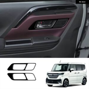 スズキ スペーシア/スペーシア カスタム MK54S MK94S 2024 カーボンフロントドアインナーハンドル内側 PANLE フレーム カー - ABS BALCK
