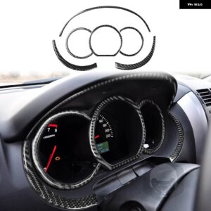 スズキ グランドビターラ 2006-2013 カーボン計器スピード メーター パネル 装飾 カバー カー インテリア アクセサリー ステッカー - Black 6Pcs