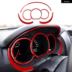 スズキ グランドビターラ 2006-2013 カーボン計器スピード メーター パネル 装飾 カバー カー インテリア アクセサリー ステッカー - Red 6Pcs