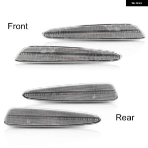 シボレー 4個 LED サイド マーカーライト フロント リア インジケーター ランプ コルベット C6 2005-2013 - Clear Shell