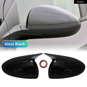 シボレー アベオ ソニック 2011-2014 バック ミラー ケースカバー カーボンパターン ブラックカバー - Gloss Black