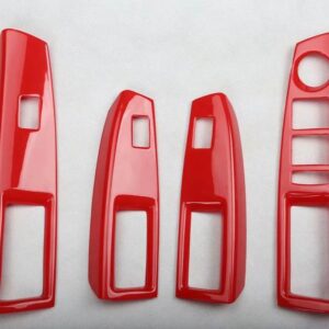 シボレー クルーズ 2009-2014 2015 アクセサリーカーボン スタイル 室内 装飾 ABS ステッカー WINDOWS コントロール - red