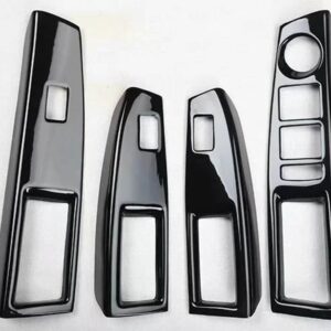 シボレー クルーズ 2009-2014 2015 アクセサリーカーボン スタイル 室内 装飾 ABS ステッカー WINDOWS コントロール - black