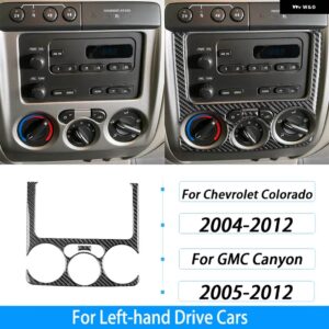 シボレー コロラド GMC キャニオン 2004-2012 カーボンセンター コンソール AC CD パネル カバー カー インテリア アクセサリ - Black Carbon Fiber