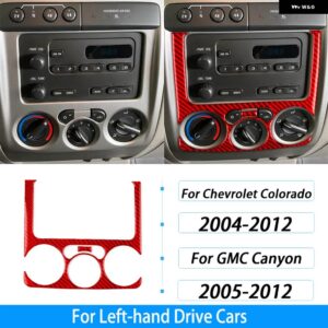 シボレー コロラド GMC キャニオン 2004-2012 カーボンセンター コンソール AC CD パネル カバー カー インテリア アクセサリ - red carbon fiber