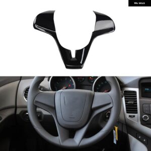 シボレー クルーズ 2009-14 プラスチック グロスブラック スタイル 装飾 アクセサリー インテリア トリム ステッカー - TypeB steering wheel